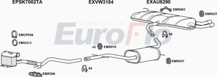 EuroFlo AUA320D 1011C - Система випуску ОГ autocars.com.ua
