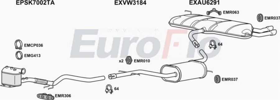 EuroFlo AUA320D 1011D - Система випуску ОГ autocars.com.ua