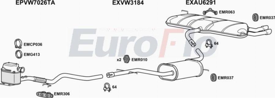 EuroFlo AUA320D 1011F - Система випуску ОГ autocars.com.ua