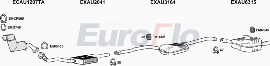 EuroFlo AUA414 2001 - Система випуску ОГ autocars.com.ua