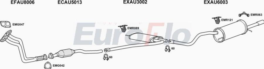EuroFlo AUA418 2001A00 - Система випуску ОГ autocars.com.ua
