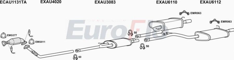 EuroFlo AUA418 5001A00 - Система випуску ОГ autocars.com.ua