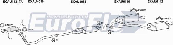 EuroFlo AUA418 5001B - Система випуску ОГ autocars.com.ua