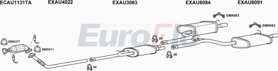 EuroFlo AUA418 2022A00 - Система випуску ОГ autocars.com.ua