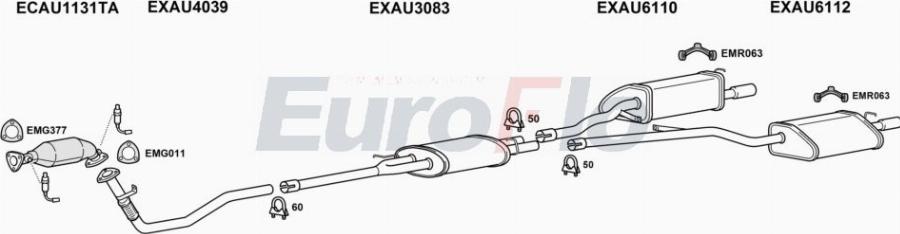 EuroFlo AUA418 2025A00 - Система випуску ОГ autocars.com.ua