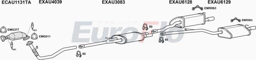 EuroFlo AUA418 3032A00 - Система випуску ОГ autocars.com.ua