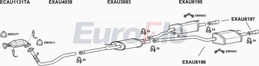 EuroFlo AUA418 5008A00 - Система випуску ОГ autocars.com.ua