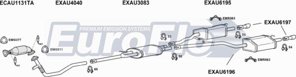 EuroFlo AUA418 5008C - Система випуску ОГ autocars.com.ua
