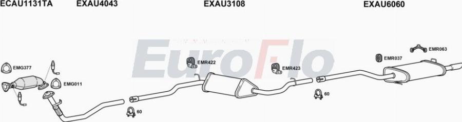 EuroFlo AUA420 3008A00 - Система випуску ОГ autocars.com.ua