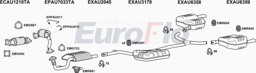 EuroFlo AUA420 2068B - Система випуску ОГ autocars.com.ua