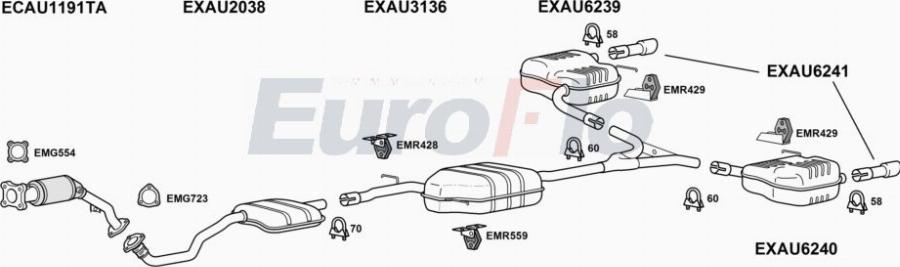 EuroFlo AUA420 3029 - Система випуску ОГ autocars.com.ua