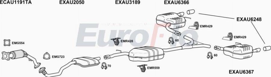EuroFlo AUA420 3039 - Система випуску ОГ autocars.com.ua