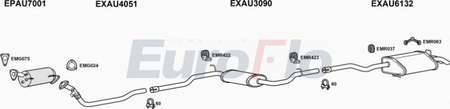 EuroFlo AUA420D 2004A00 - Система випуску ОГ autocars.com.ua