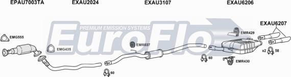 EuroFlo AUA420D 3039C - Система випуску ОГ autocars.com.ua