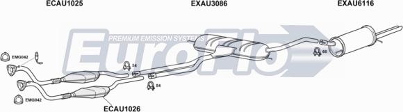 EuroFlo AUA428 2001B - Система випуску ОГ autocars.com.ua