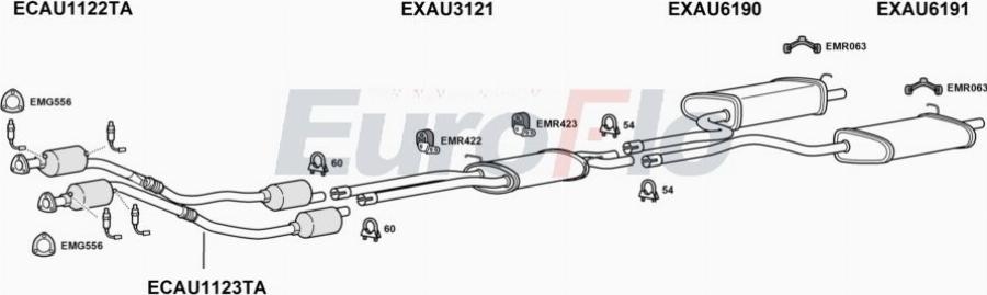 EuroFlo AUA424 2004A00 - Система випуску ОГ autocars.com.ua