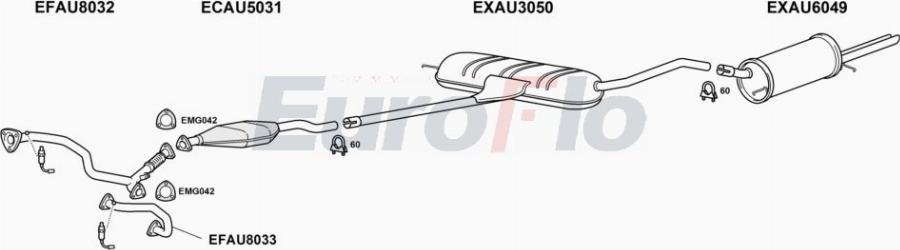 EuroFlo AUA428 2001A00 - Система випуску ОГ autocars.com.ua