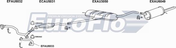 EuroFlo AUA428 2001A - Система випуску ОГ autocars.com.ua