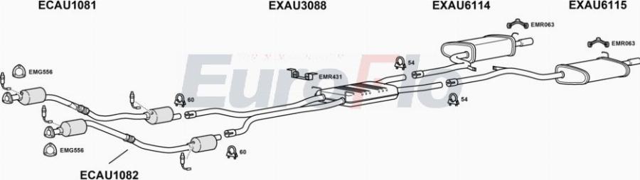 EuroFlo AUA430 2001A00 - Система випуску ОГ autocars.com.ua