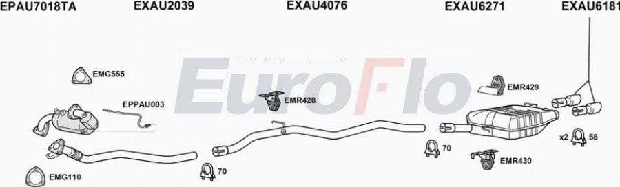 EuroFlo AUA430D 3008F - Система випуску ОГ autocars.com.ua