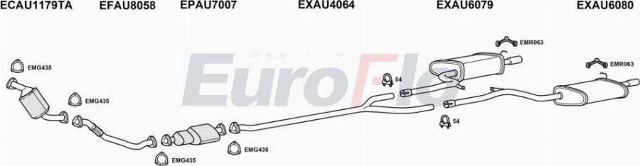 EuroFlo AUA430D 5001B - Система випуску ОГ autocars.com.ua