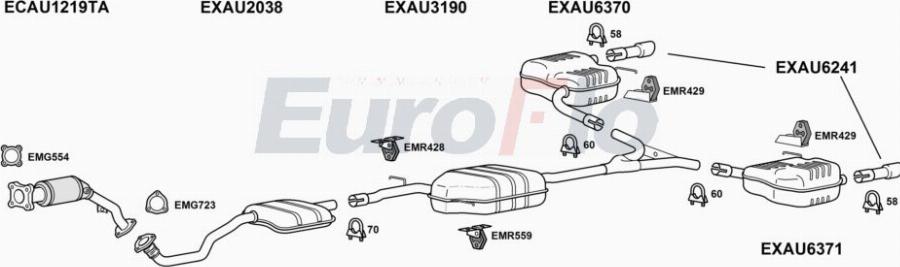 EuroFlo AUA518 1001B - Система випуску ОГ autocars.com.ua