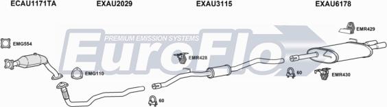 EuroFlo AUA518 4001 - Система випуску ОГ autocars.com.ua