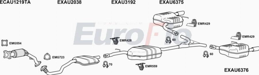 EuroFlo AUA518 5004B - Система випуску ОГ autocars.com.ua