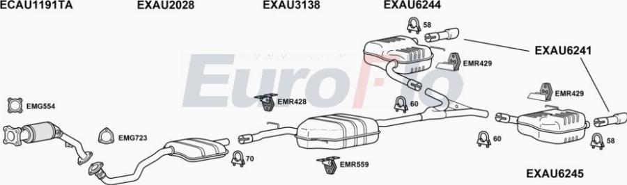 EuroFlo AUA520 1008 - Система випуску ОГ autocars.com.ua