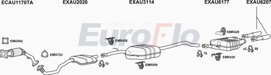 EuroFlo AUA520 4008A00 - Система випуску ОГ autocars.com.ua