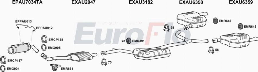 EuroFlo AUA520 4028C - Система випуску ОГ autocars.com.ua