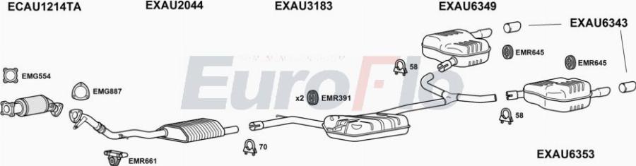 EuroFlo AUA520 5020B - Система випуску ОГ autocars.com.ua