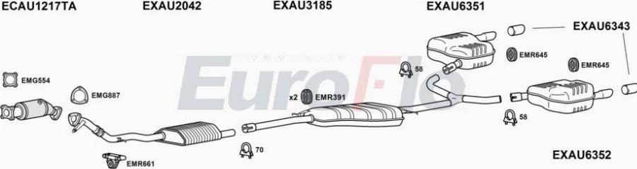 EuroFlo AUA520 5025D - Система випуску ОГ autocars.com.ua