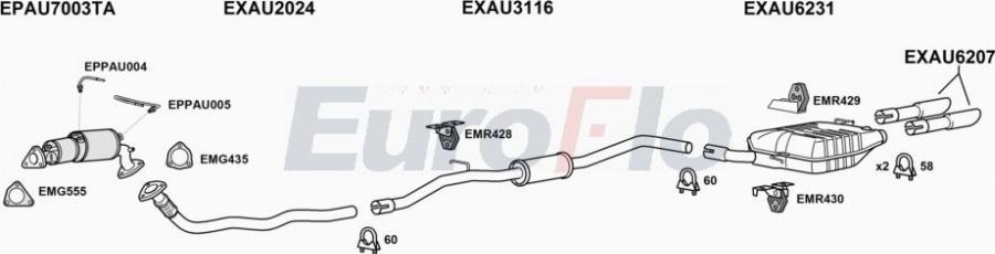 EuroFlo AUA520D 1004A00 - Система випуску ОГ autocars.com.ua