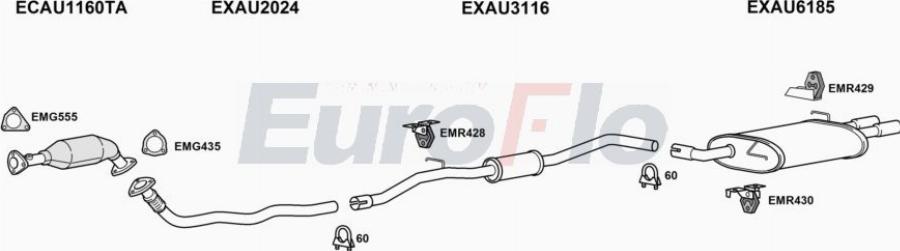 EuroFlo AUA520D 1015A00 - Система випуску ОГ autocars.com.ua