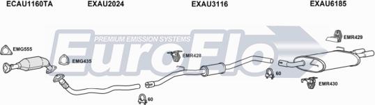 EuroFlo AUA520D 1015A - Система випуску ОГ autocars.com.ua