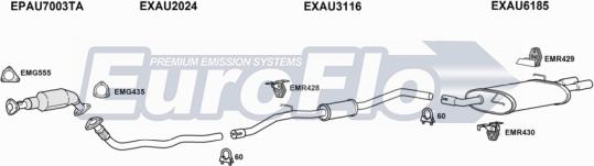 EuroFlo AUA520D 1015C - Система випуску ОГ autocars.com.ua