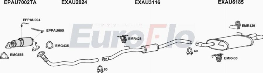 EuroFlo AUA520D 1015D - Система випуску ОГ autocars.com.ua