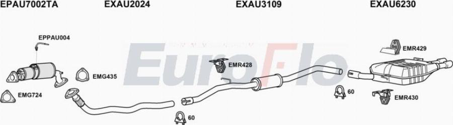 EuroFlo AUA520D 5004A04 - Система випуску ОГ autocars.com.ua