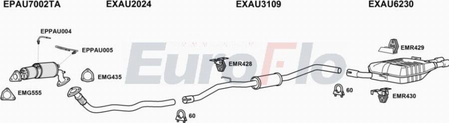 EuroFlo AUA520D 5004A00 - Система випуску ОГ autocars.com.ua