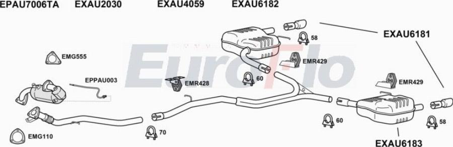 EuroFlo AUA530D 4001B - Система випуску ОГ autocars.com.ua