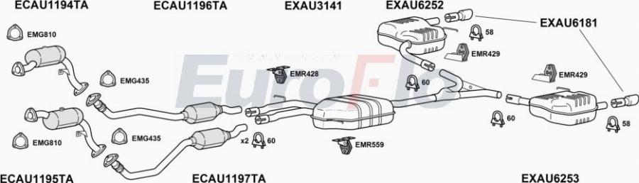 EuroFlo AUA530 4001 - Система випуску ОГ autocars.com.ua