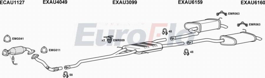 EuroFlo AUA618 3008A00 - Система випуску ОГ autocars.com.ua