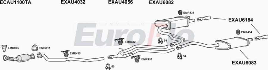 EuroFlo AUA620D 2001A00 - Система випуску ОГ autocars.com.ua