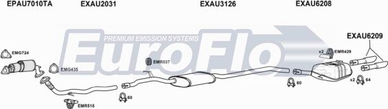EuroFlo AUA620D 2011 - Система випуску ОГ autocars.com.ua