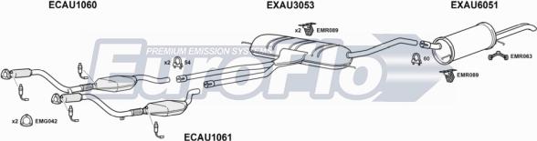 EuroFlo AUA624 2001C - Система випуску ОГ autocars.com.ua