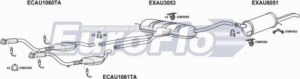 EuroFlo AUA624 2001D - Система випуску ОГ autocars.com.ua