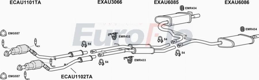 EuroFlo AUA624 3015A00 - Система випуску ОГ autocars.com.ua