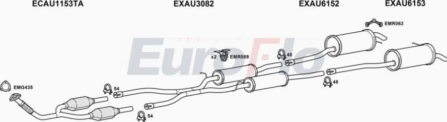 EuroFlo AUA625D 2015A00 - Система випуску ОГ autocars.com.ua