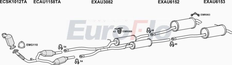 EuroFlo AUA625D 3022A00 - Система випуску ОГ autocars.com.ua